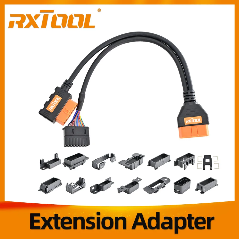 

RXTOOL OBD2 16-pin 1-foot 24AWG Splitter Extension Cable Adapter with 1 male to 2 female Connectors Multiple Module Interface