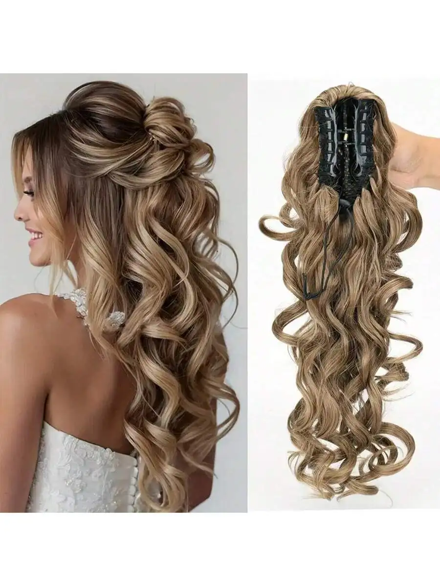 

Synthetic Hair Claw Clip Curly Ponytail Extension For Women Elegant Hair Accessory