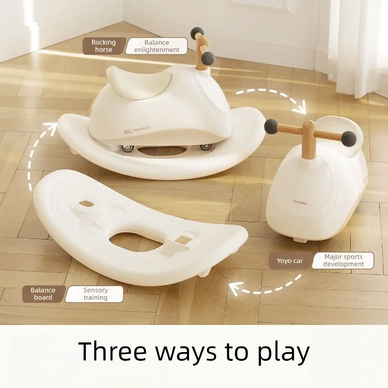Lightweight Portable Kid Rocking Horse Car Anti-Slip Balance Scooter Ride on Toy with Silent Wheels Toddlers Kids Outdoor Toy