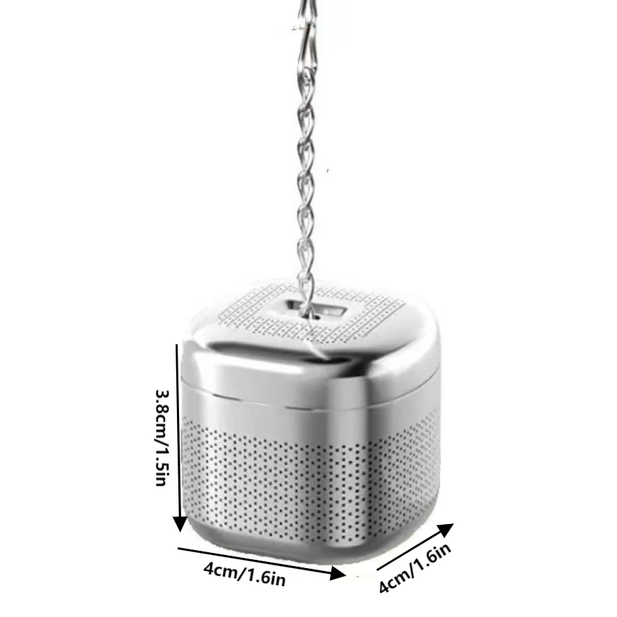 الفولاذ المقاوم للصدأ الشاي المساعد على التحلل الكرة مربع الشاي تسرب تصفية الشاي أدوات الشاي تصفية اضافية غرامة شبكة فضفاضة الشاي انحدار مرشح شبكي #6