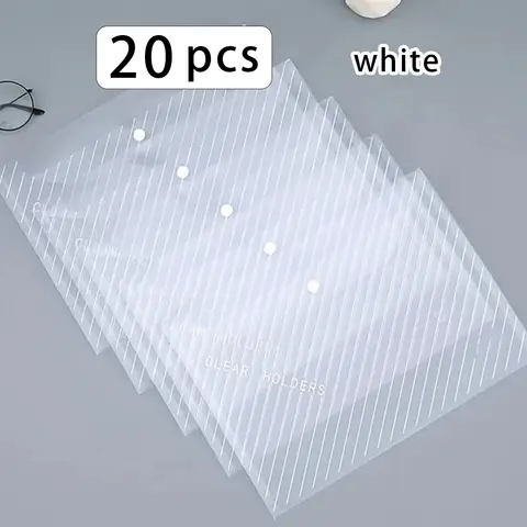 10Pcs/Lot Document Bag Snap-stitch Type Transparent A4 Folder Kumon Waterproof Information File Loading Test Paper Office