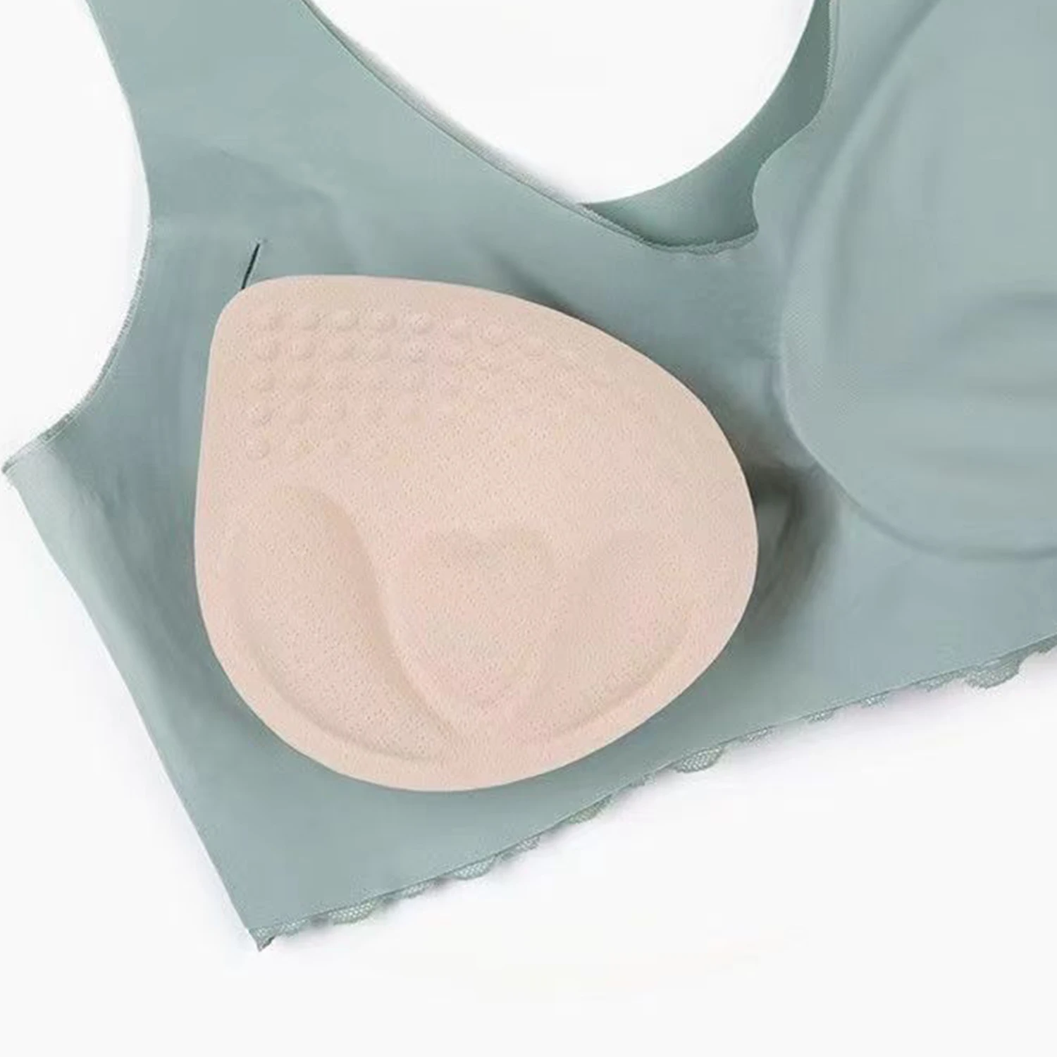 1 Pair  Removable Bra Insert Pads Women's Comfy Sports Cups Bra Sewn Insert