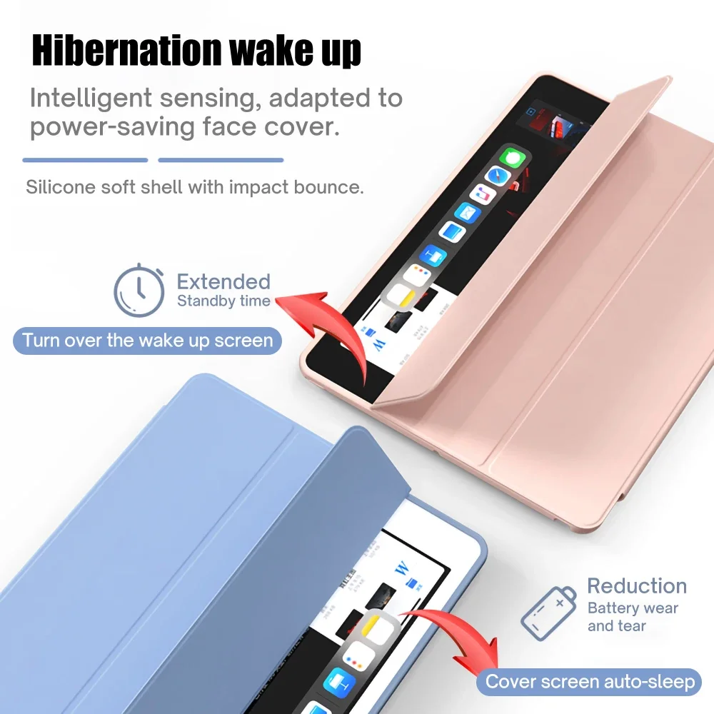 

With Pencil Holder iPad 5th 6th Generation Case For 2020 iPad 10.2 8th 2018 2017 9.7 Mini 5 2021 Pro 11 10.5 Air 3 4 Smart Cover