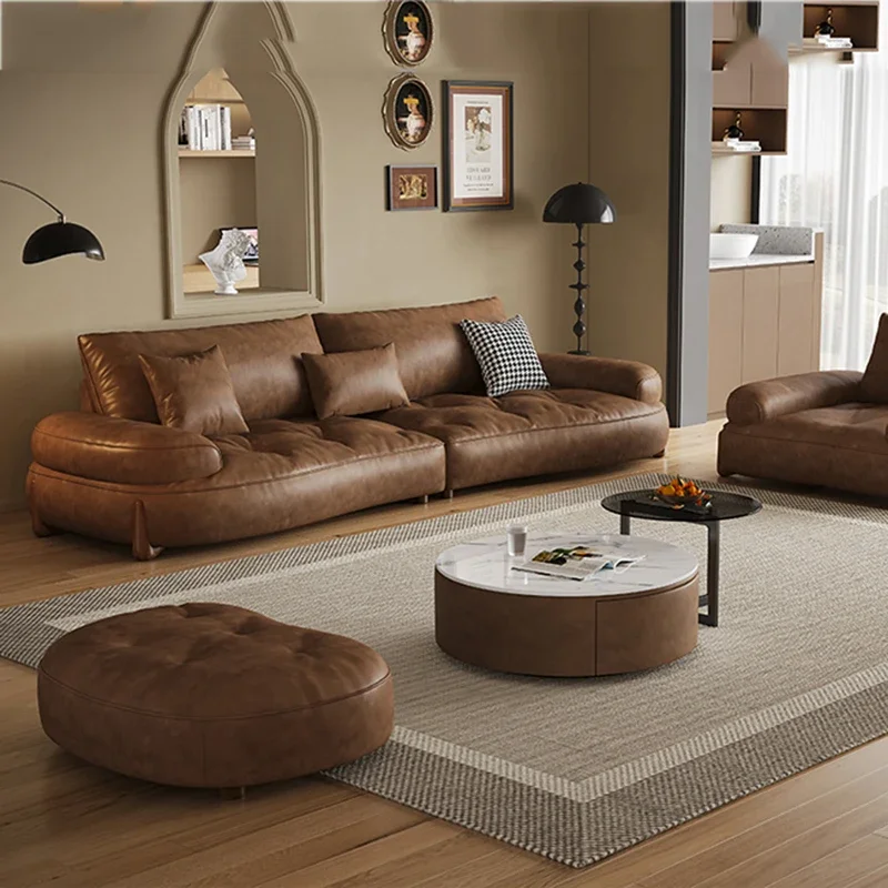 Brown Simple Nordic Sofas Lazy Sectional Relax European Living Room Sofa Choice Hotel Floor Wohnzimmer Sofas Home Furniture