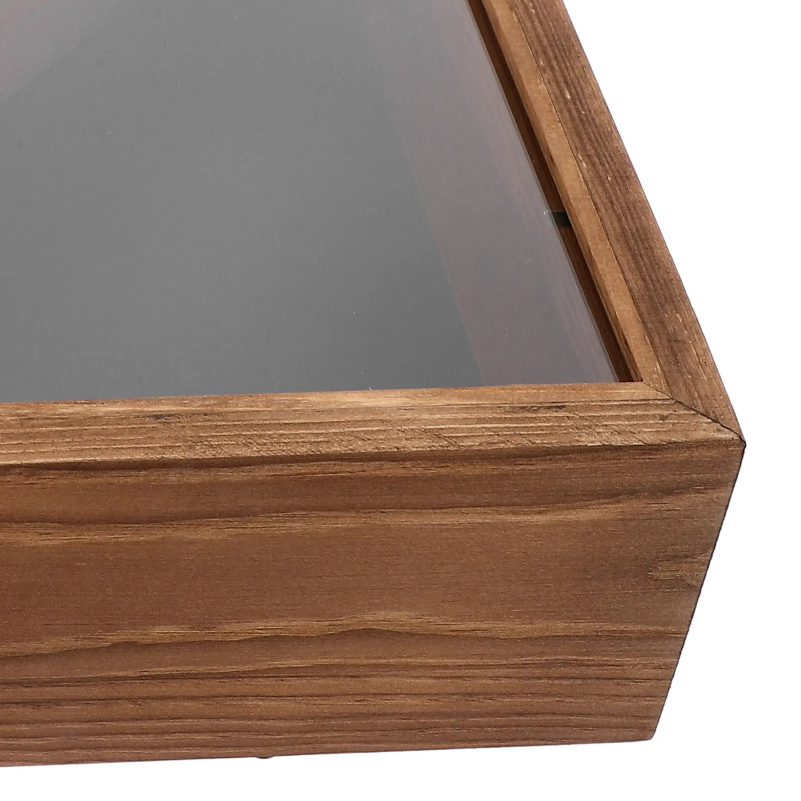 Wooden Flag Display Case Triangular Storage Box Protective Cover Rustic Wall Decor for Living Room Bedroom