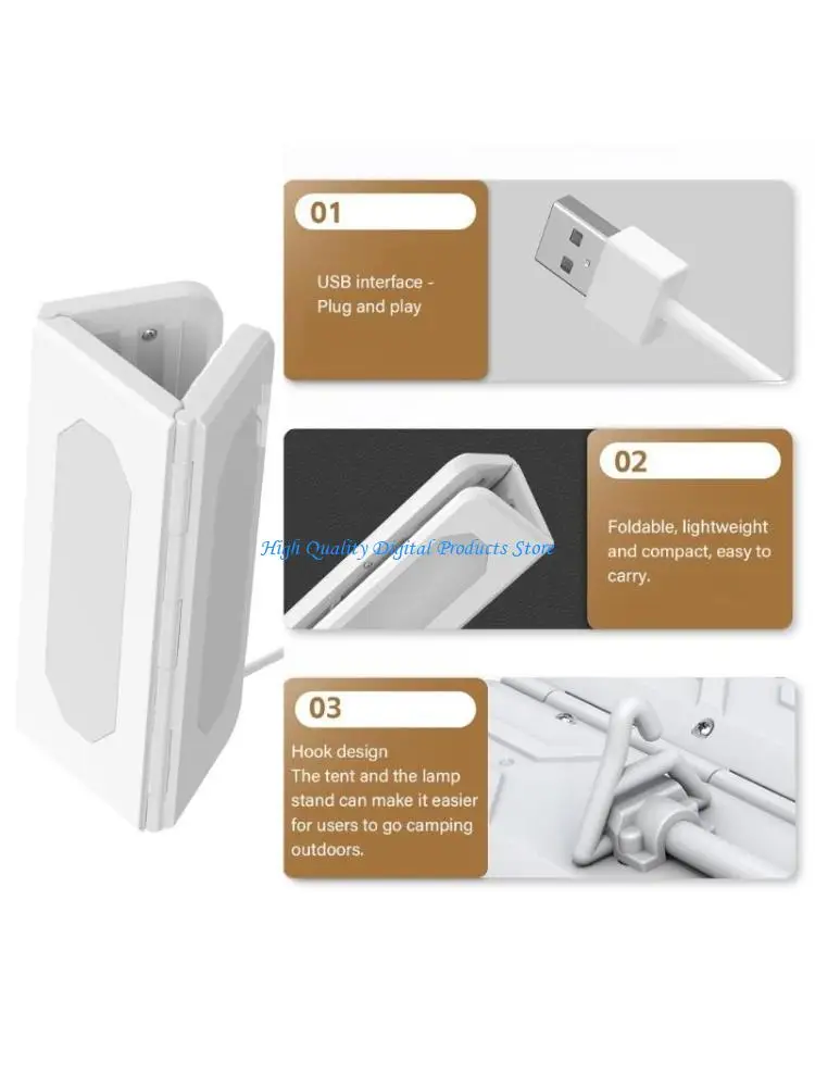 U2JE Small Three Fold USB Work Light 3000LM 5V Input Alterable Design For Office Camping Emergency Use