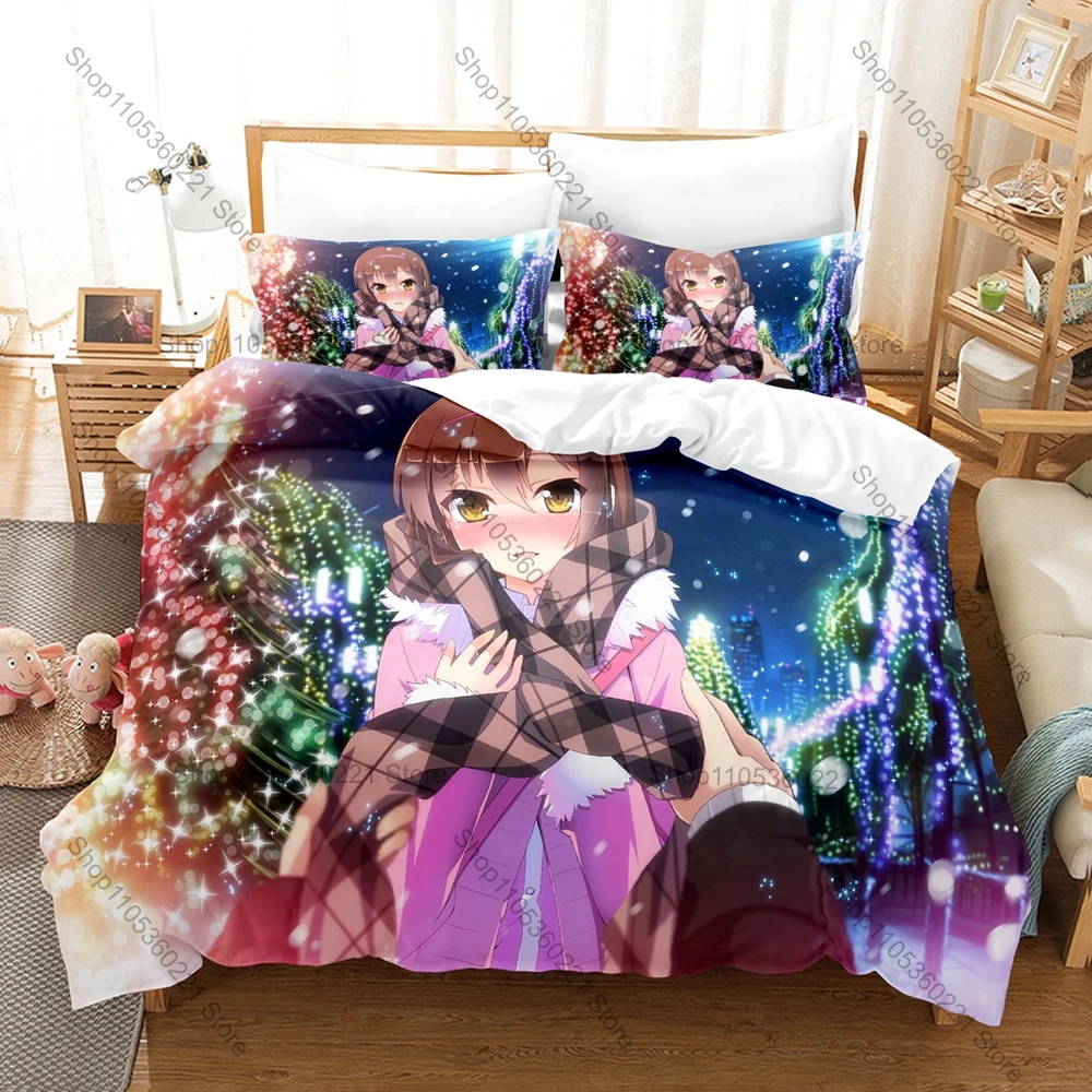 The Pet Girl of Sakurasou Anime Print 3PCS Bedding Set Duvet Cover + 2 Pillowcases Soft Bed Linen For Fans Bedroom Decor Gift