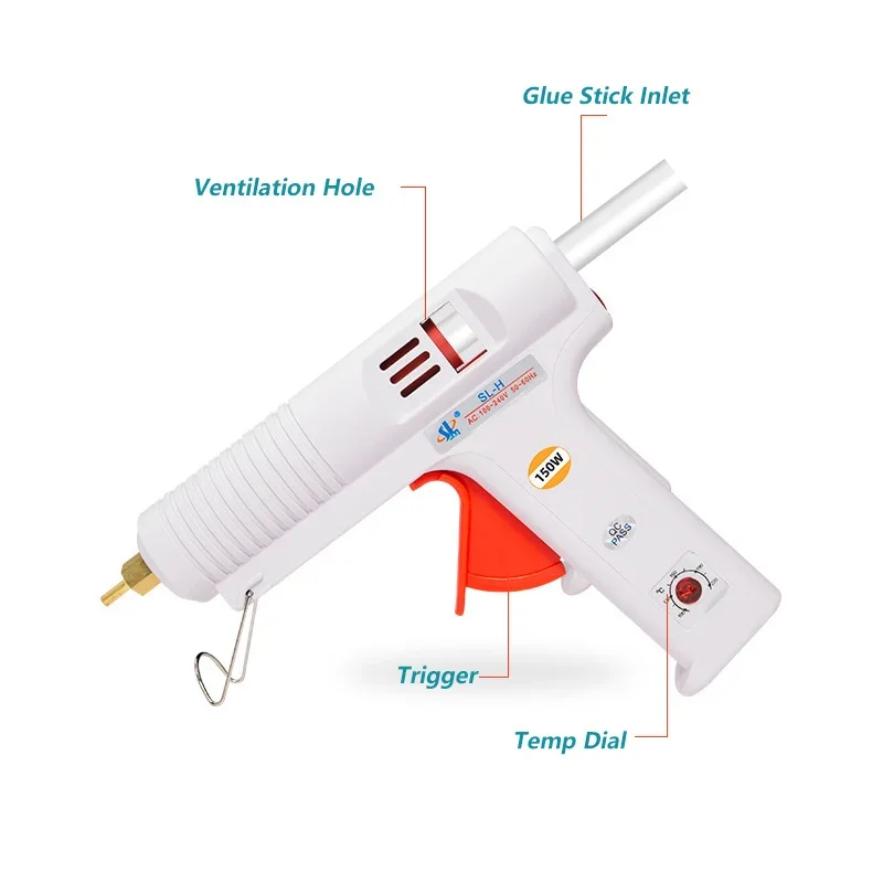 80/150W Hot Melt Glue Gun Adjustable High Temperature Glue Gun Graft Repair Tool Heat Gun AC110-240V for 11mm Glue Stick