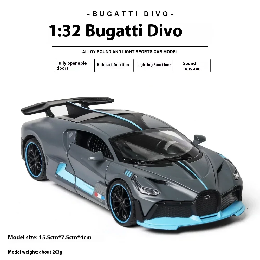 Une boîte de 1:32 simulation métal jouet alliage voiture moulé sous pression artisanat jouet voiture lumières peuvent éclairer accessoires de bureau objets de collection