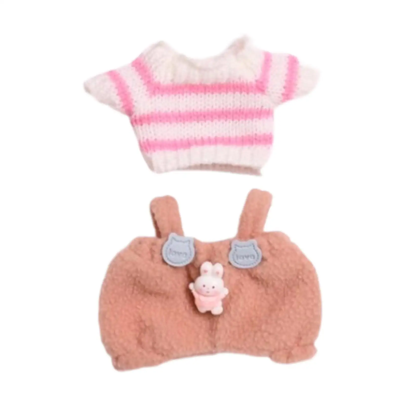 

2 модных штана и футболка на подтяжках для кукол, миниатюрный аксессуар для одежды для кукол 15-17 см, детские подарки