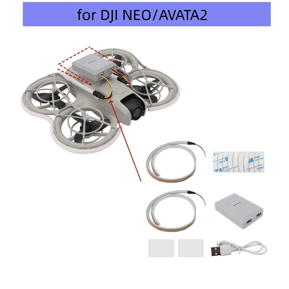 Bande Lumineuse pour Drone DJI NEO/AVATA2, Accessoire pour Document Fantôme, Iodine Nocturne