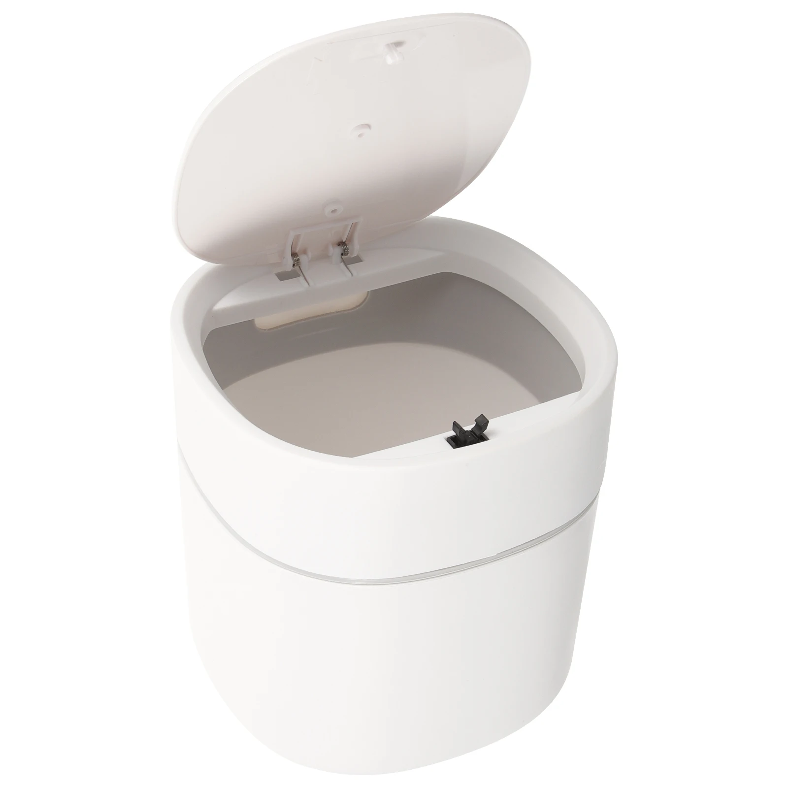 

Stylish Trash Bin Waste Container Garbage Can Mini Size Kitchen Bedroom Bathroom Office PP Material White Desktop Cans