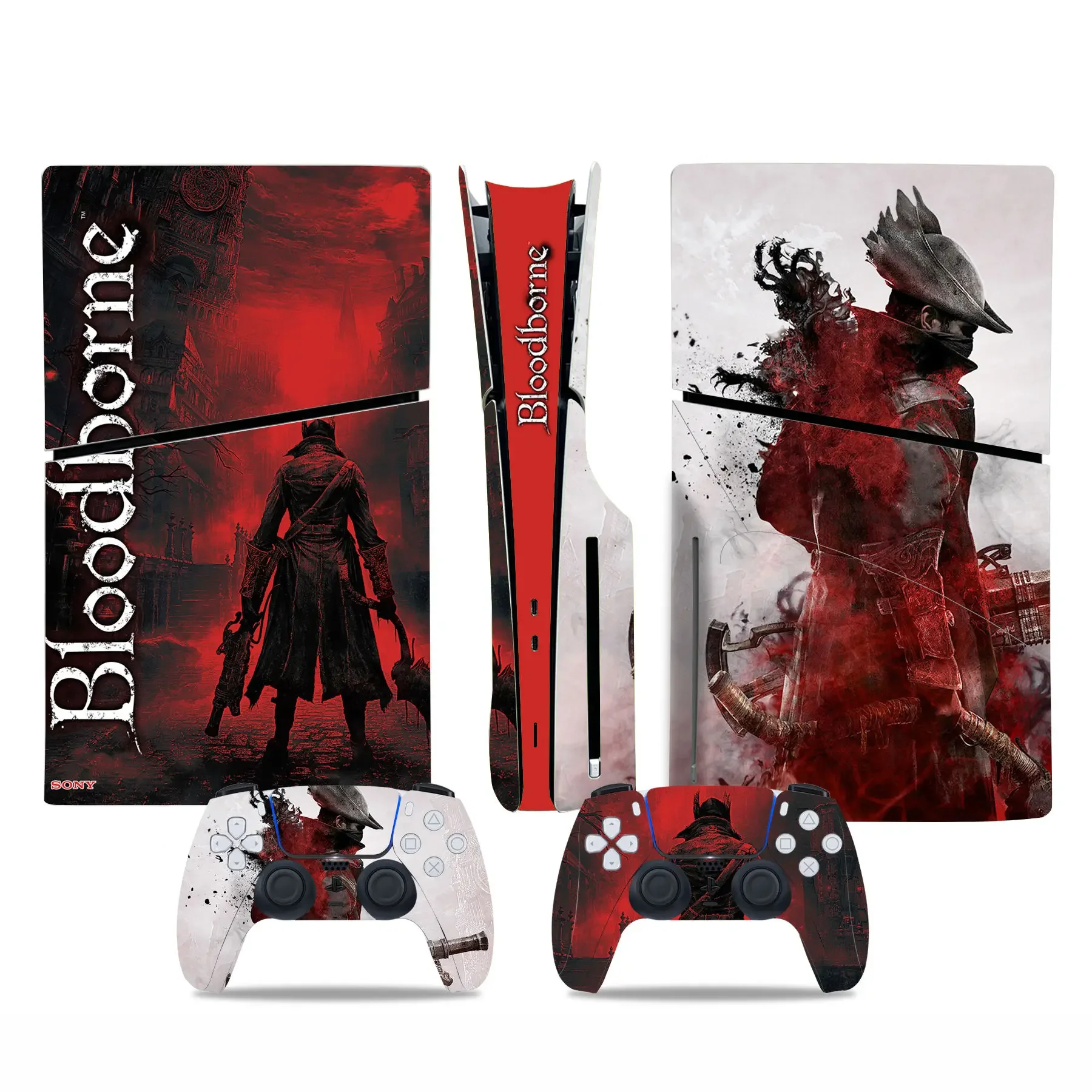 Console & Controller Skins For PS5 Slim Disc Edition For Dualsense Controller Skin Decal Sticker for Bloodborne