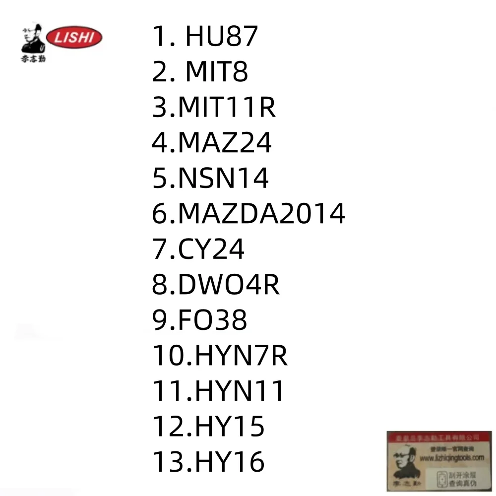 

LISHI 2 в 1 Инструменты HU87 MIT8 MIT11R MAZ24 NSN14 MAZDA2014 CY24 DWO4R FO38 HYN7R HYN11 HY15 HY16