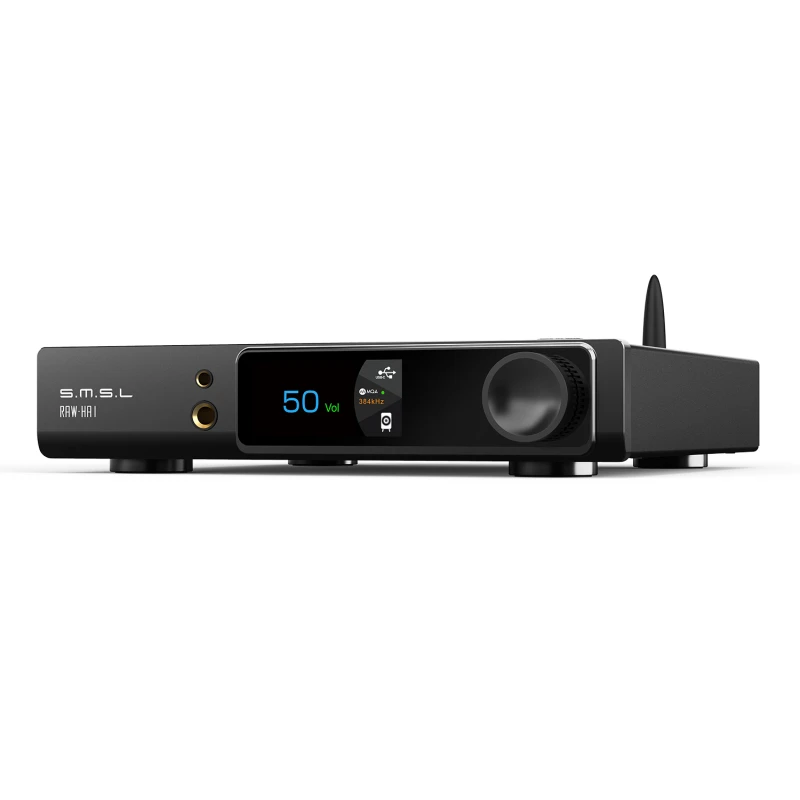 SMSL RAW-HA1 HIFI 데스크탑 2.1 채널 전력 증폭기, MQA USB DAC 앰프, 블루투스 5.1 지지대 LDAC HDMI ARC 165W * 2 출력 전력