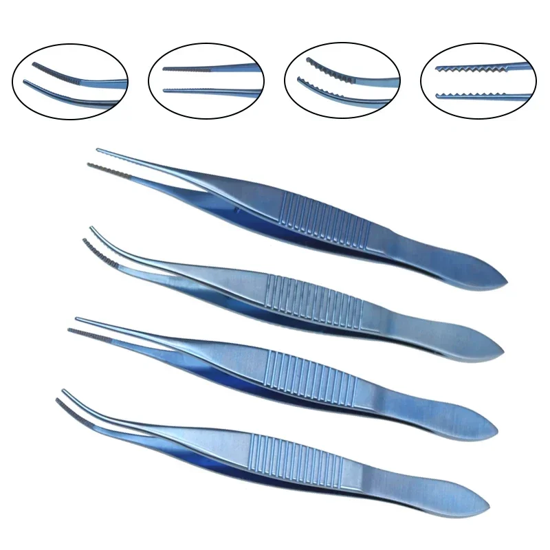 Forceps with Teeth Straight Head Curved Head Ophthalmic Eye Instrument Titanium Alloy