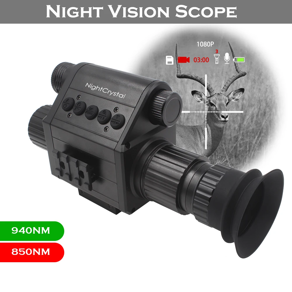 

Megaorei M5 Night Vision Riflescope Monocular Hunting Camera Optics Sight 850nm 940nm Infrared Fill Light Picatinny Rail Mount