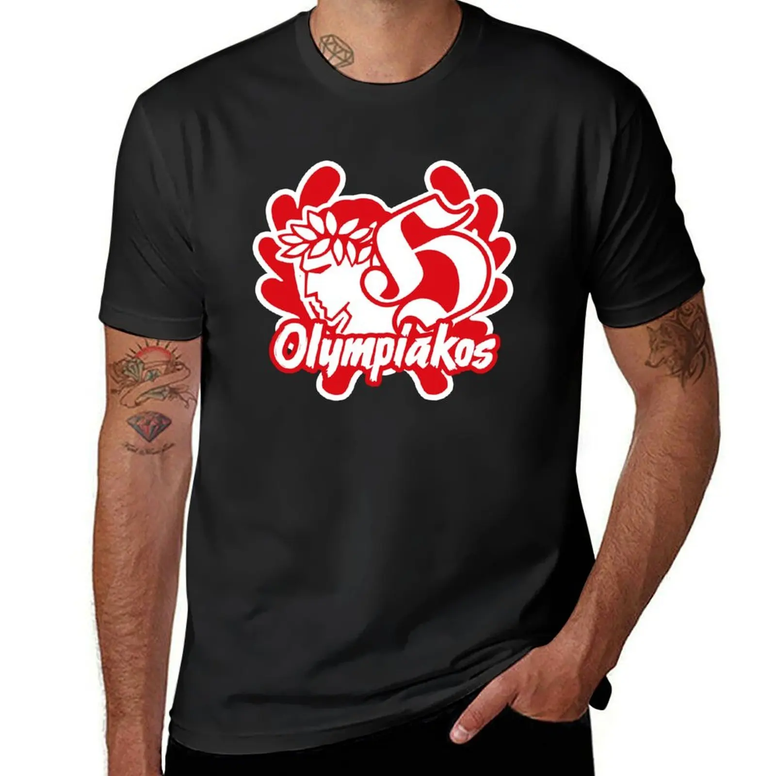 Olympiakos gate 7 T-Shirt blacks sports fans oversized t shirt men