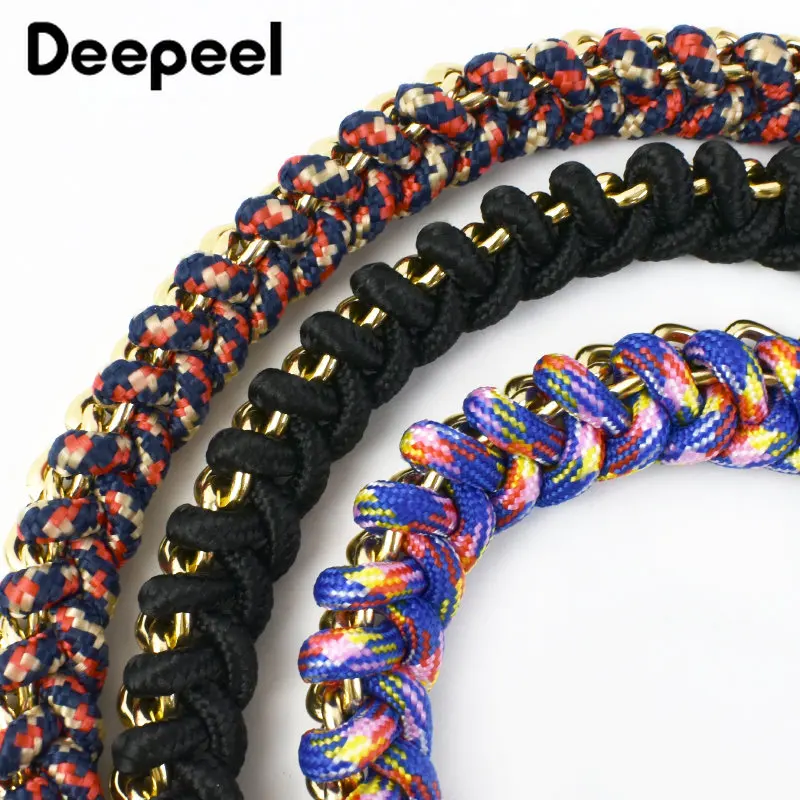 1Pc Deepeel 2*40cm Colored Women\'s Woven Bag Strap Metal Buckle Chain Purse Handbag Shoulder Straps DIY Bags Accessories