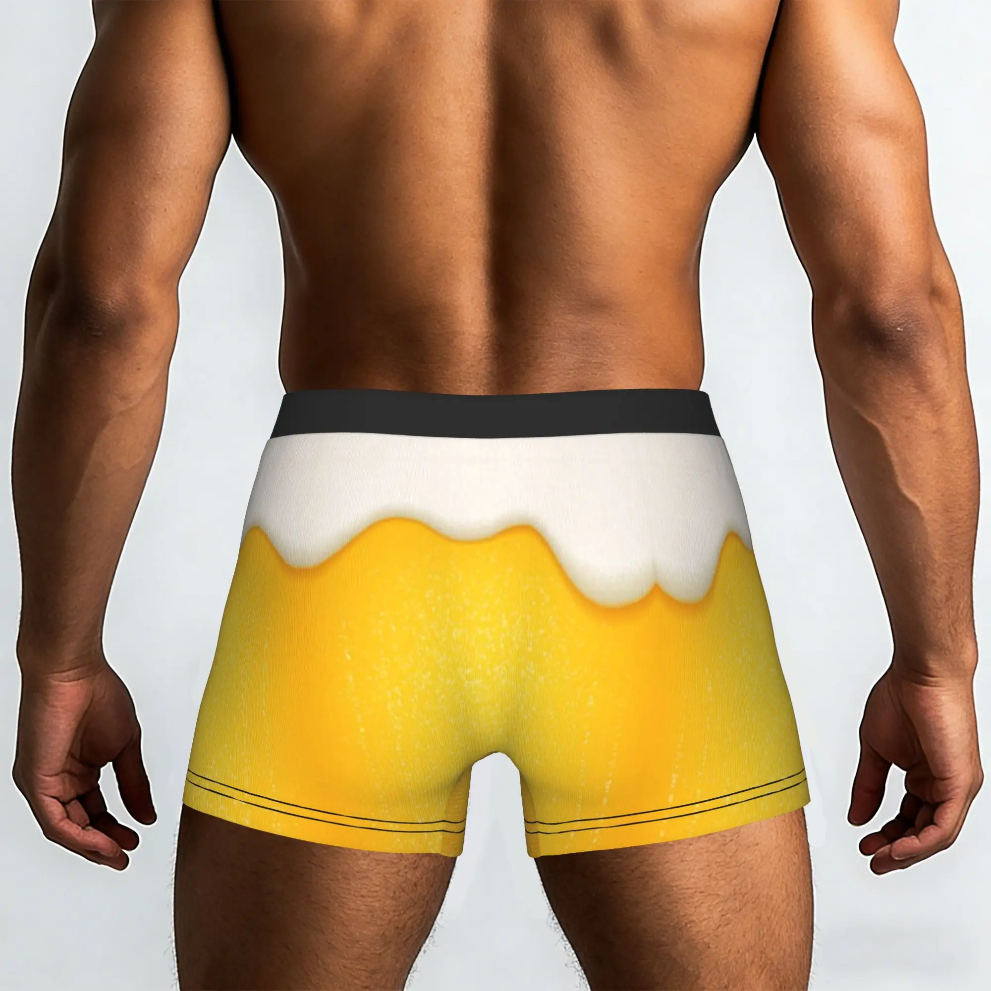 Golden Foam Beer Top Drip Texture Beverage Minimal  Underpants Breathbale Panties Male Underwear Print Shorts Boxer Briefs