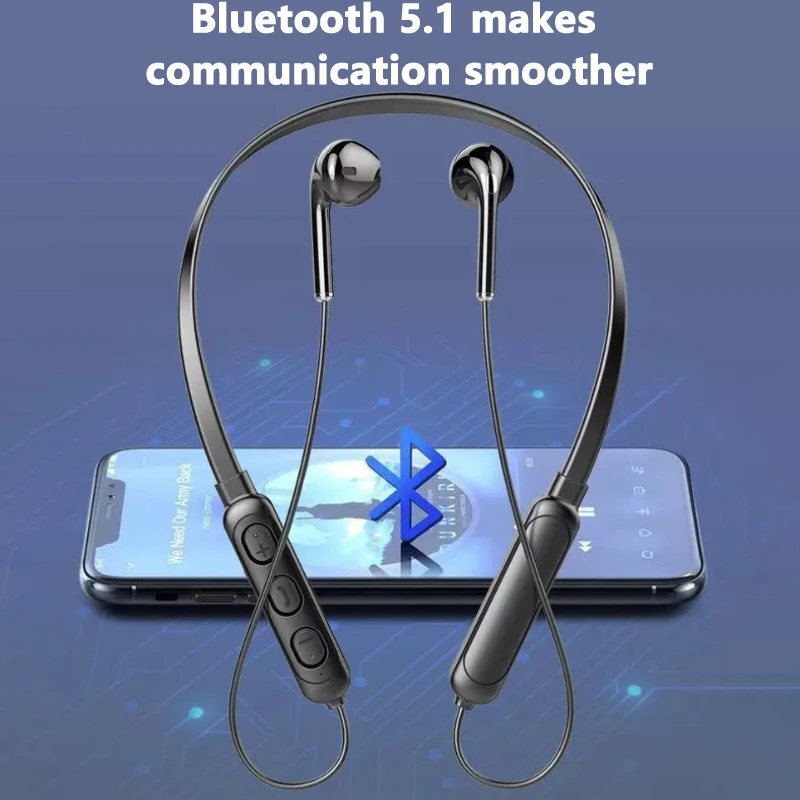Neck Wireless Bluetooth Earphones TWS 9D Stereo Surround Headphone Magnetic Sport Neckband Headset Neck-hanging Earbuds with Mic view 6