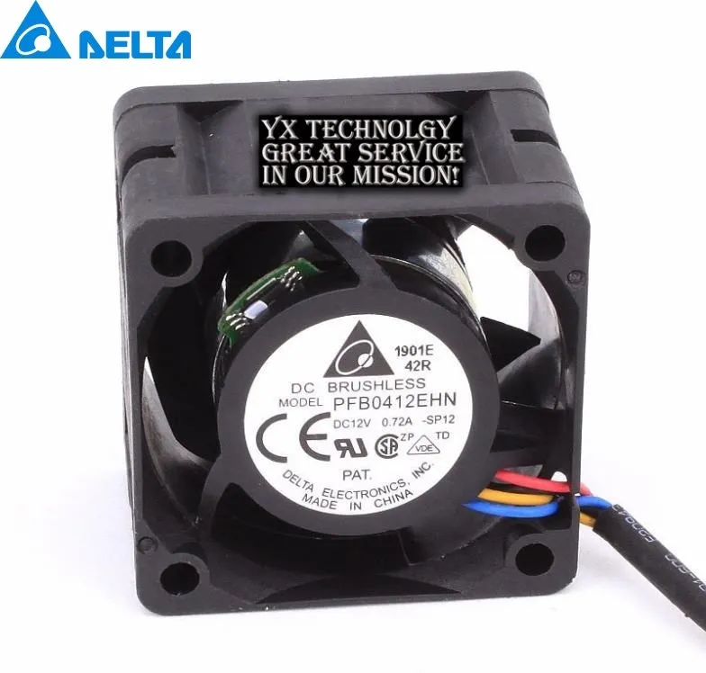 4028 4CM 40mm PFB0412EHN 12V0.72A hyper-violent double ball bearing cooling fan for delta