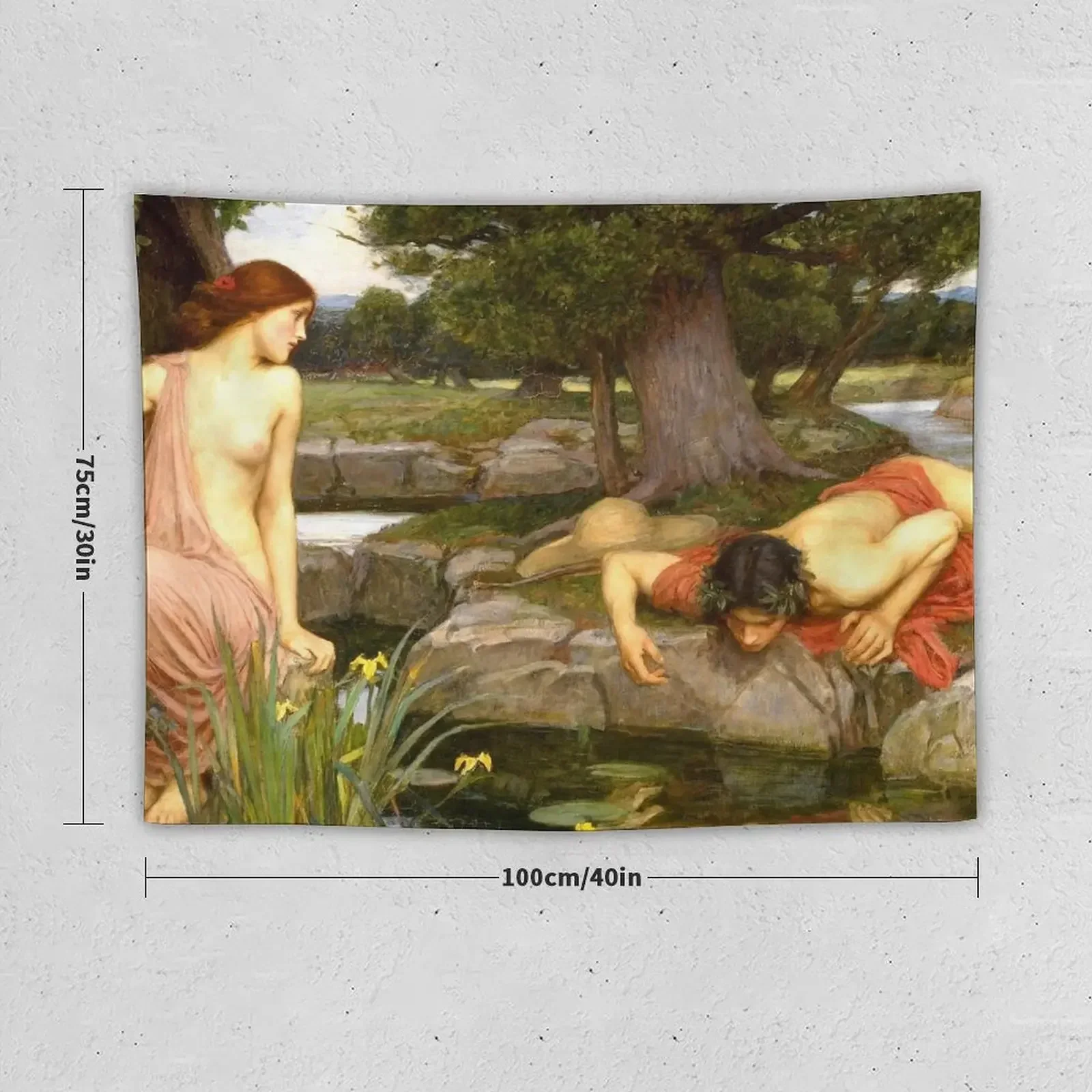 Echo and Narcissus - John William Waterhouse Tapestry Korean Room Decor Anime Decor Tapestry