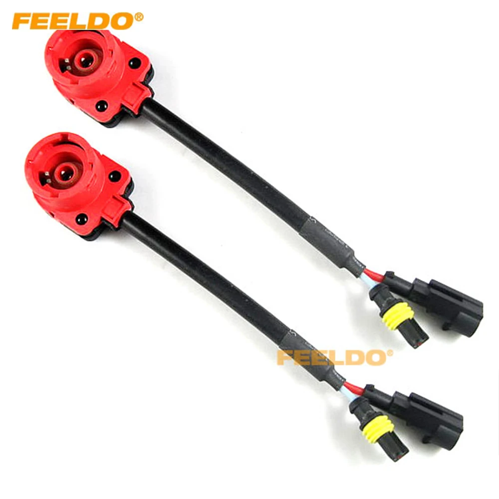 

FEELDO 2Pcs HID Xenon Bulb D2S/D2R/D2C Wiring Harness Socket Adapters