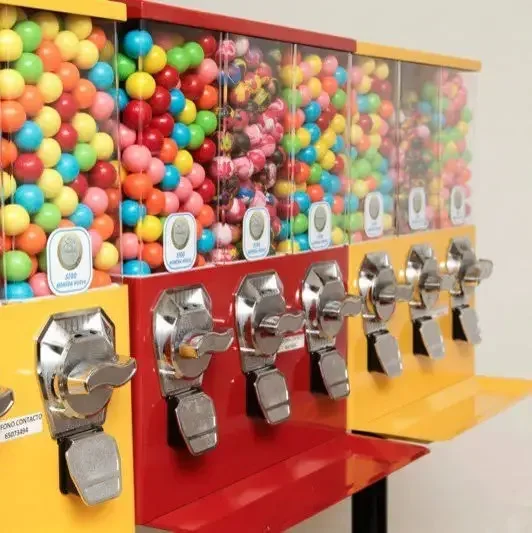 design square coin operated candy/gumball vending machine