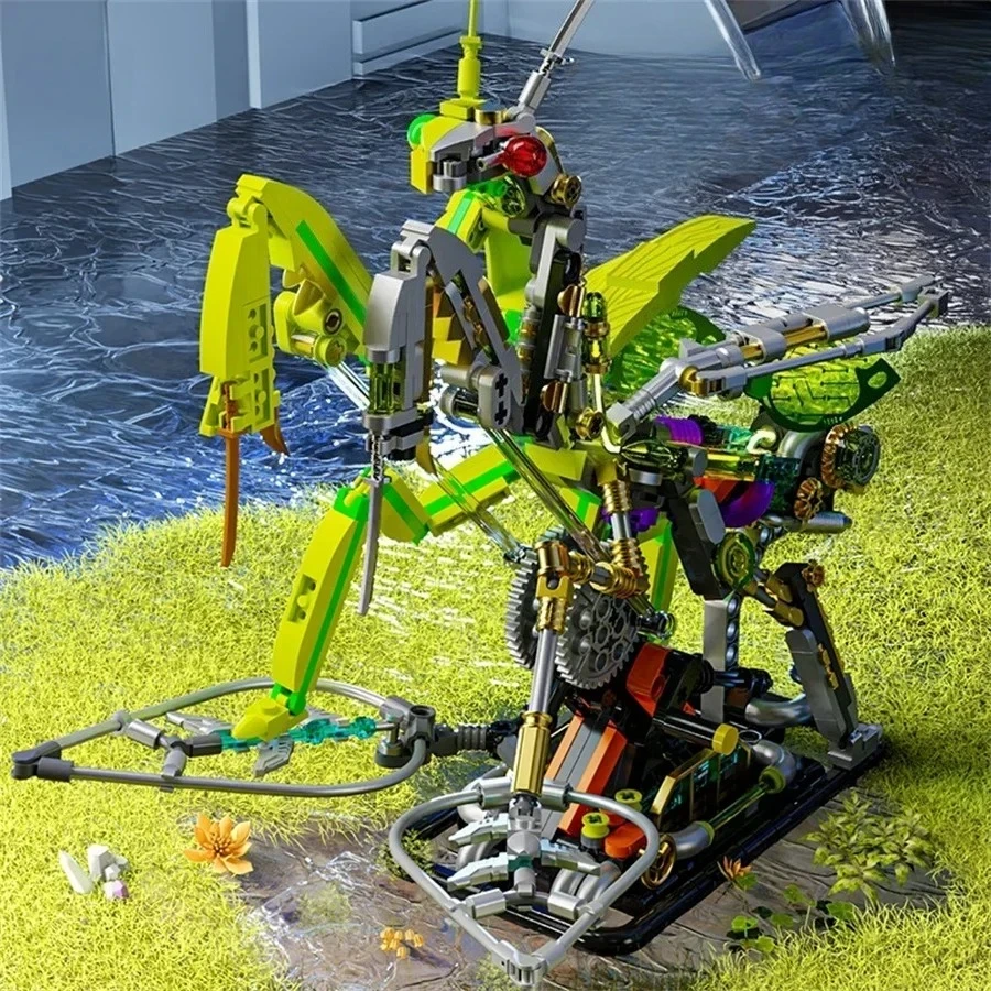 

Механический конструктор «Мантис» 2026: Модель животного из кирпичиков, креативное украшение для рабочего стола, сборная модель, подарок для детей на Рождество и день рождения