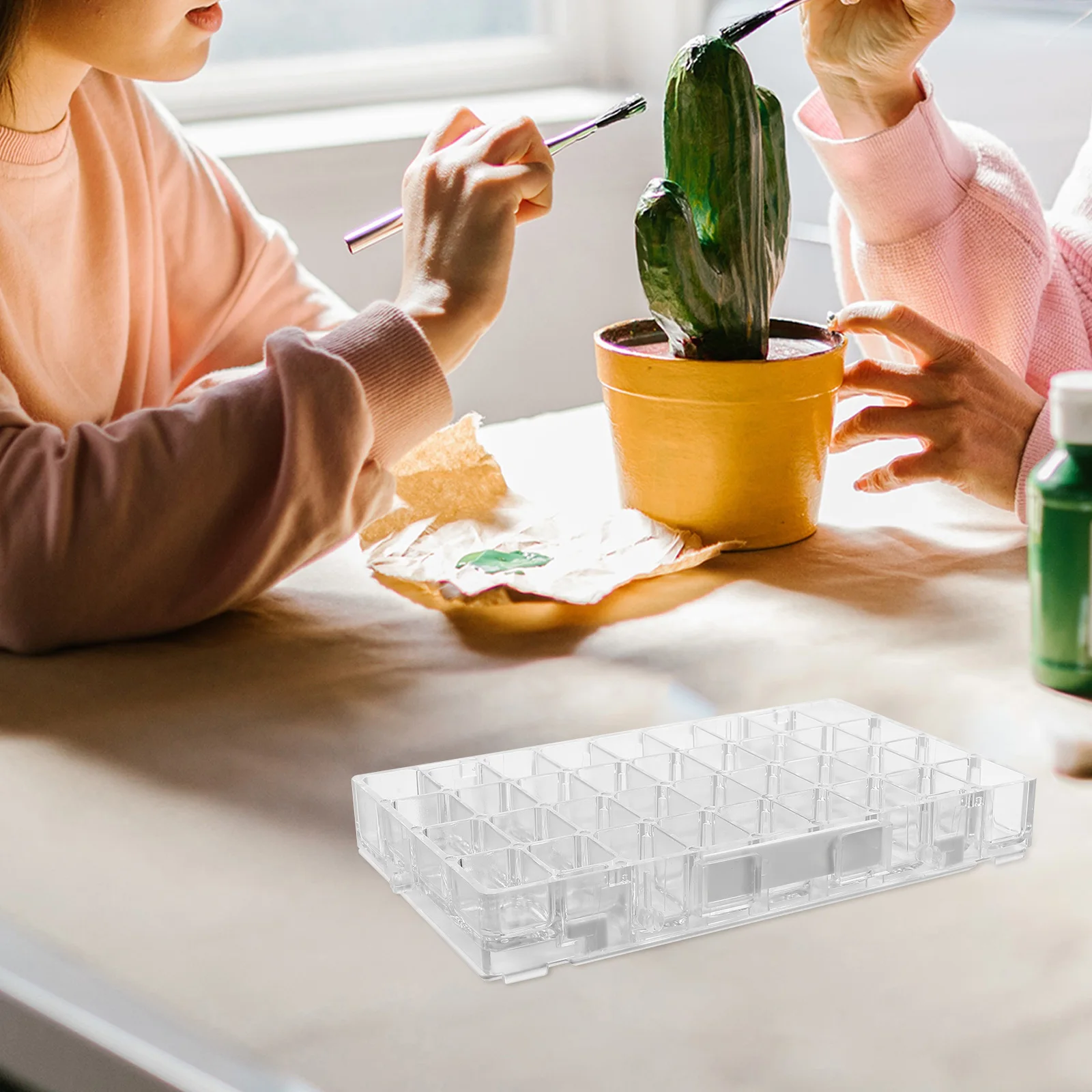 

36 Compartments Watercolor Paint Pan Empty Palette Mixing Tray Portable Painting Boxes Household Pigment Case Art Supplies