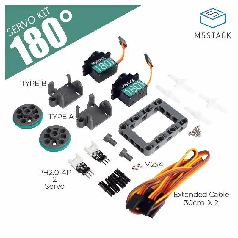 

Официальный сервокомплект M5Stack 180 ° Совместим с сервосистемой LEGO Brackets 9g Servo Mini Servo System
