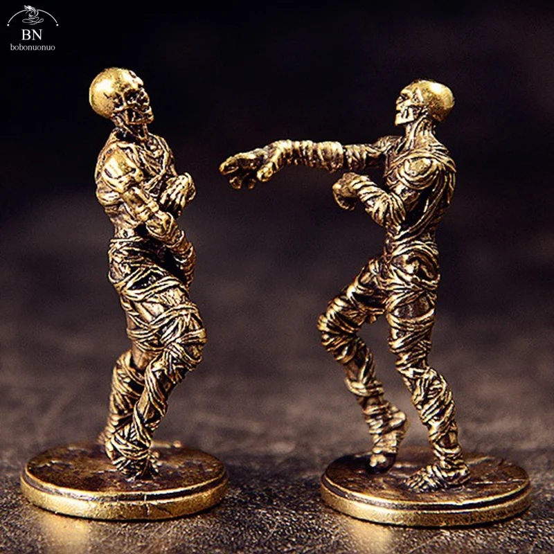 Solid Brass Death Zombies Small Statue Vintage Characters Miniatures Figurines Desktop Decorations Crafts Home Decors Ornaments