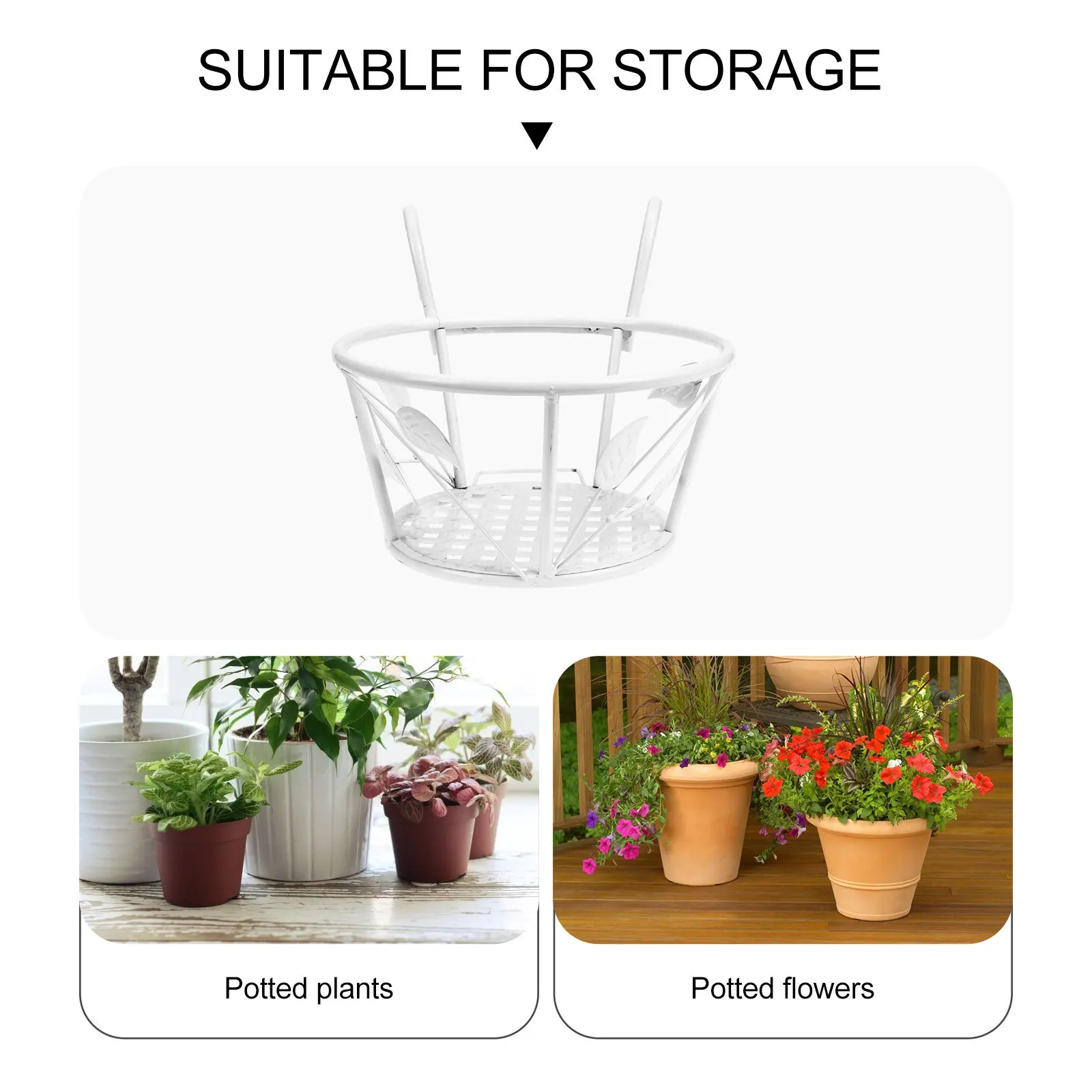 Rak Pajangan Pot Bunga Besi Tahan Lama Desain Gantung Dapat Dilepas Dekorasi Ruang Tamu Balkon Dalam Ruangan Luar Ruangan Rangka Kuat Panjang