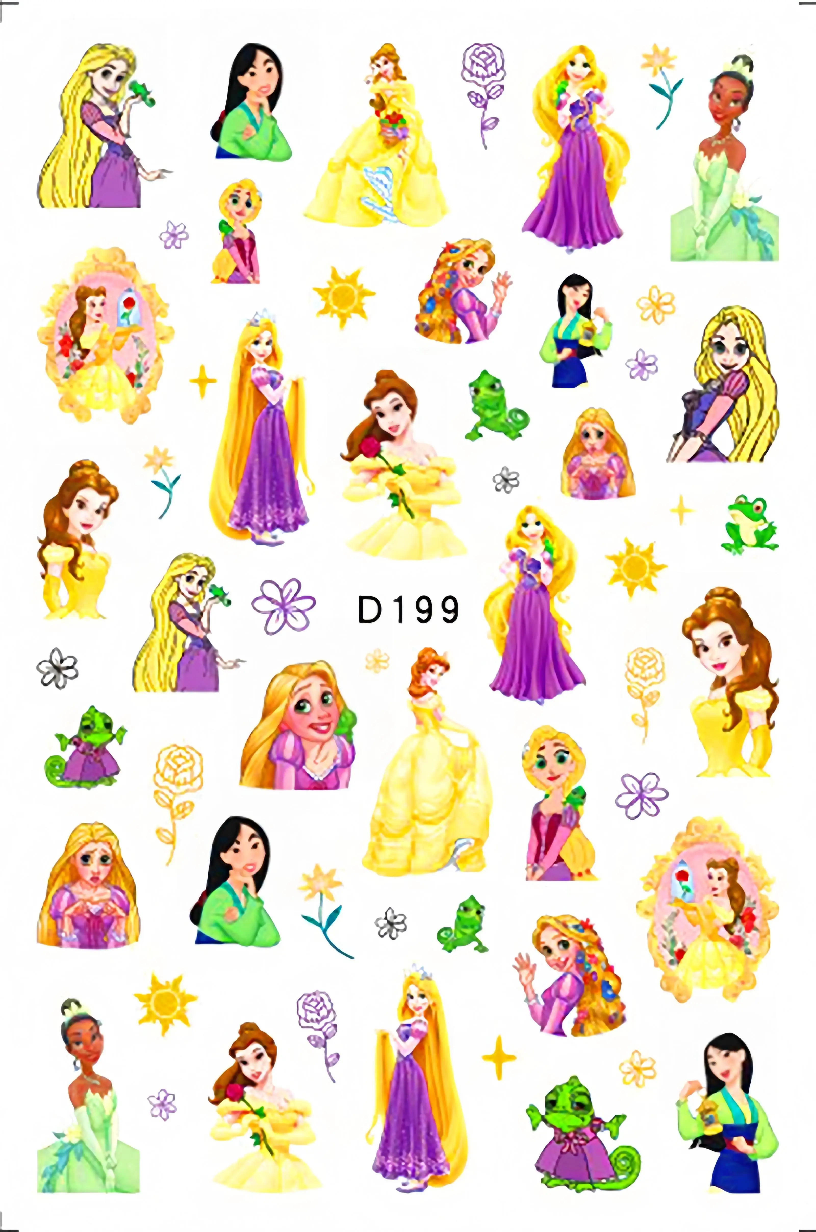 Autocollants de princesse de dessin animé Disney, autocollants de princesse de sirène blanche-neige, jouets classiques, accessoires cancers, 1PC