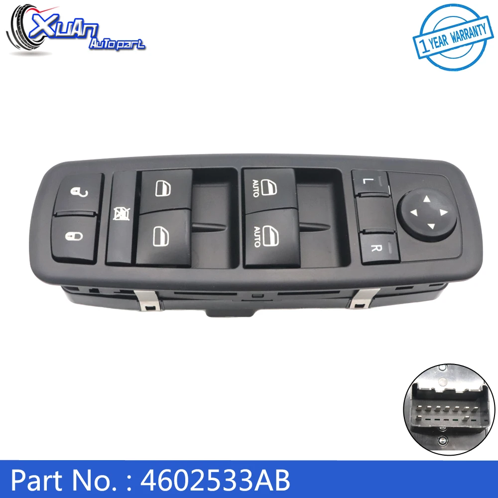 XUAN Front Left Electric Master Power Window Control Switch 4602533AF 4602533AB For Dodge Nitro Journey Ram Jeep Liberty 07-12