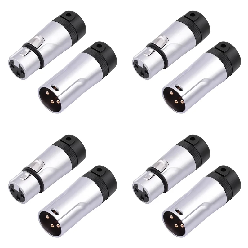 

【VALUE MONEY】4X Male/Female Compact XLR Microphone Solder Adapter Adjustable 90° Right Angle 3Pin XLR Solder Connector 3 PIN XLR
