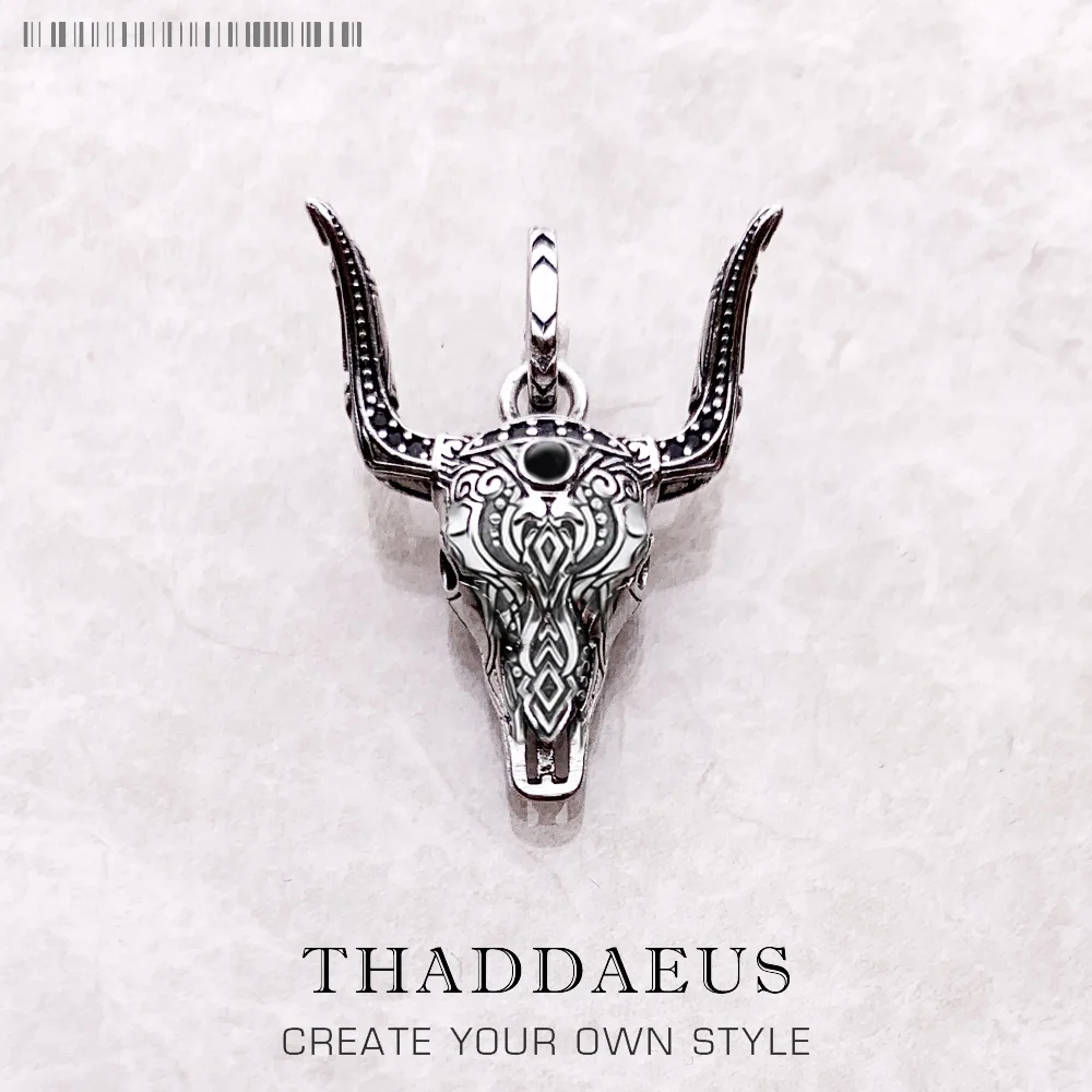 

Pendant Blackened Bull Head Brand New Fine Jewelry Accessories 925 Sterling Silver Gift For Women & Men