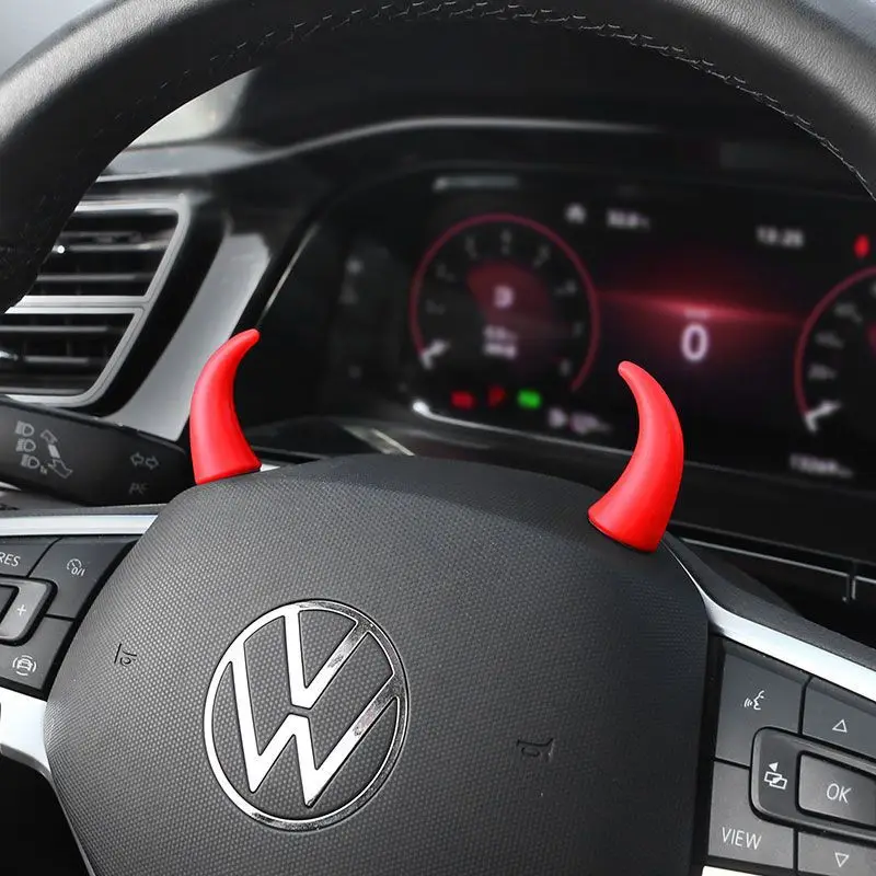 

Креативные и модные маленькие рожки быка, рога дьявола, экран центральной консоли автомобиля, руль, милые декоративные предметы для автомобиля