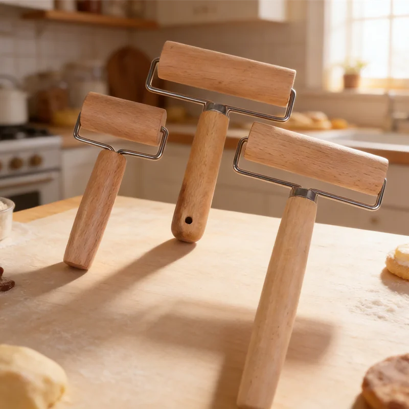 1PCS T-Shape Rolling Pin, Small Rolling Pin, Wooden Rolling Pin, Pizza Roller, Dough Roller, Kitchen Baking Tool, Nut Crusher