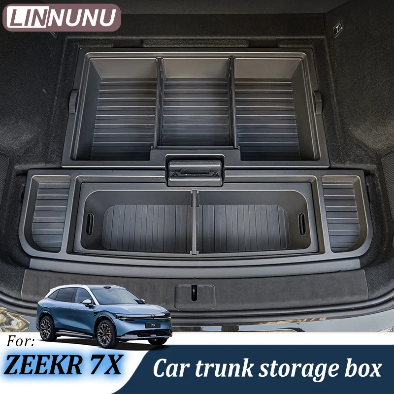 

Linnunu Car Trunk Storage Box for Zeekr 7X 2025 2026 Accessories Auto Trunk Lower Storage Decoration Parts Detachable Supplies