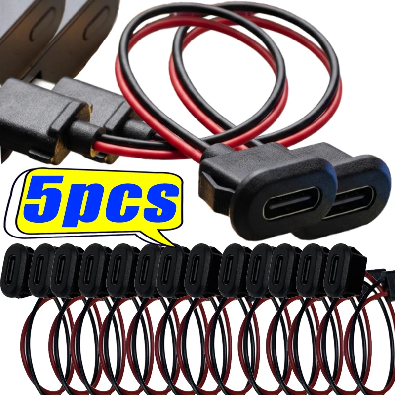 5/2pcs Male Female Extension Cable Waterproof Female To Male Head Charging Stand for Marine Industrial Type-C Female To Male
