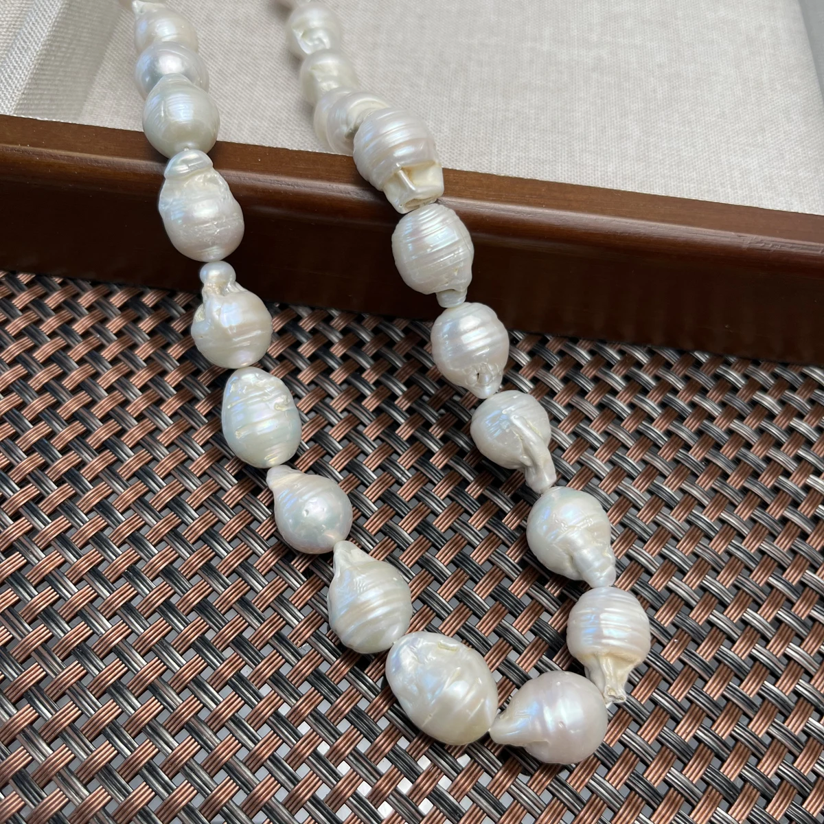 

12-15mmAAAA Natural Freshwater Big Baroque Threaded Pearl Bead Jewelry Make Gift DIY Necklace Bracelet Accessories Wedding Women