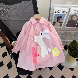 Girls Casual Dresses Bunny Cartoon Shirt Dress Kids Clothes for Girls Princess Dress Toddler Girl Clothes
