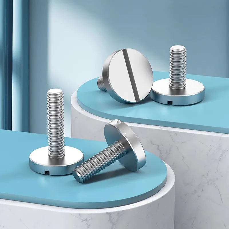 

304 Stainless Steel M2 M2.5 M3 M4 M5 M6 M8 M10 Slotted Big Flat Head Screws Thread Grooving Bolts Slotted Flatter Cheese Head