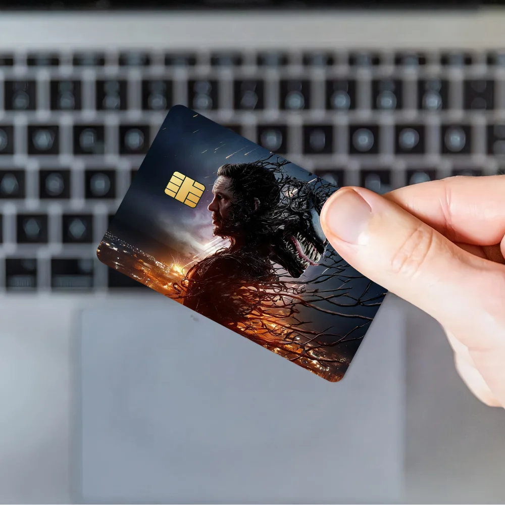 ملصق بطاقات Marvel Spider Man Venom مزخرف صغير مقاوم للماء مكون من 4 قطع مضاد للخدش #5