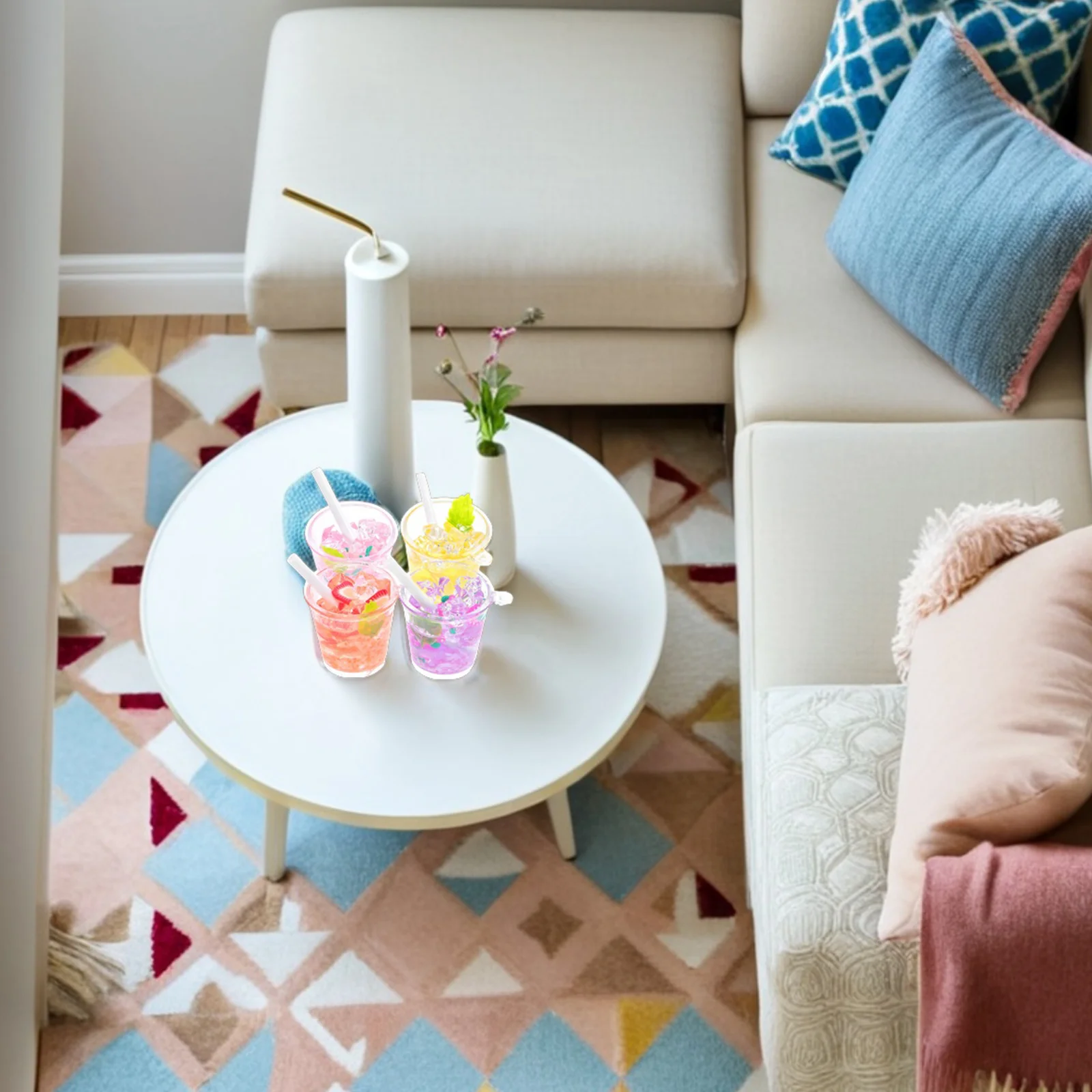 

4pcs Mini Cold Drink Cup Keychain Barrel Wine Bottle Design Durable Portable Summer Accessory For Backpack Purse Bag Car Keys