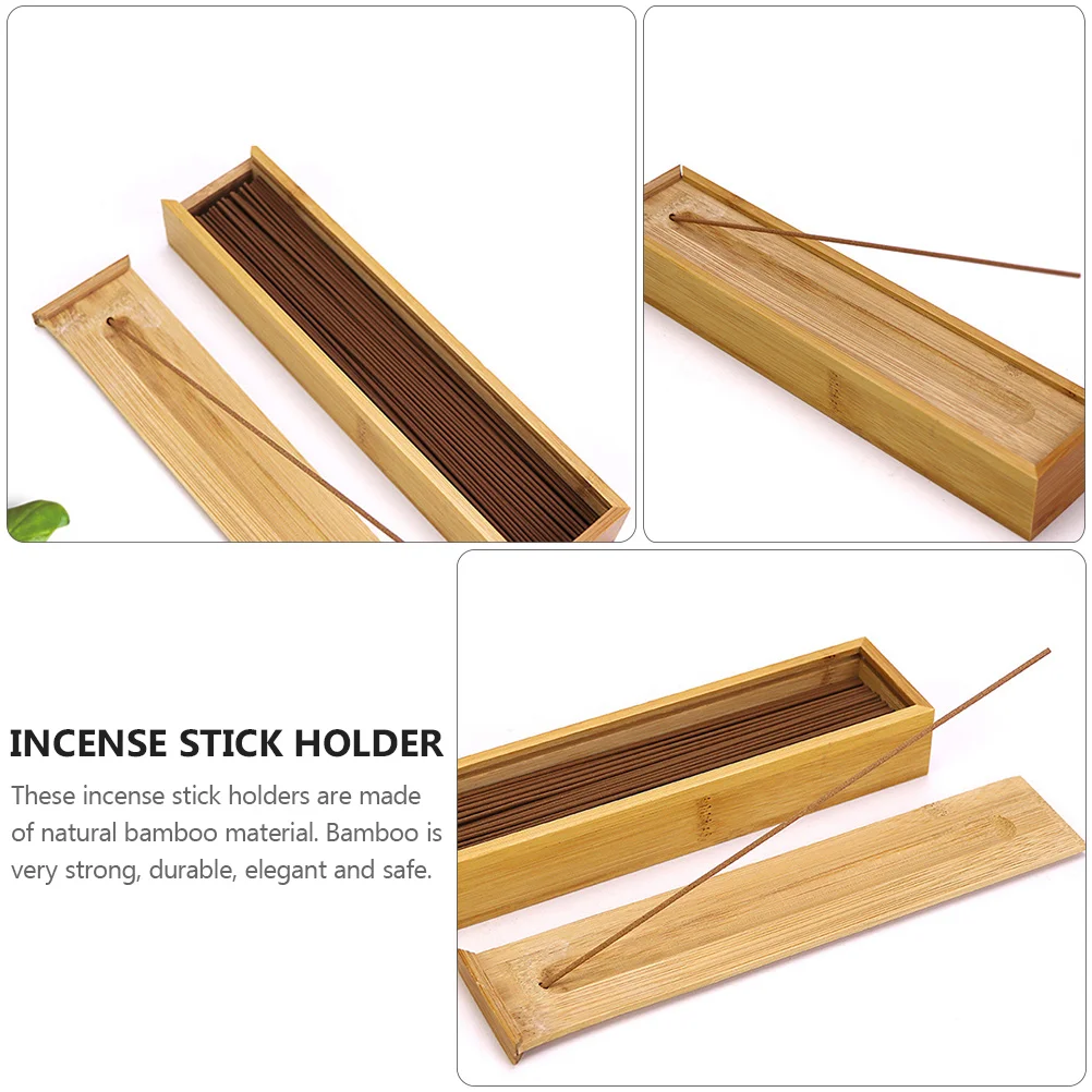 1pc Simple Incense Stick Holder Incense Storage Box for Home (Assorted Color) Bamboo Incense Box Creative Incense Case