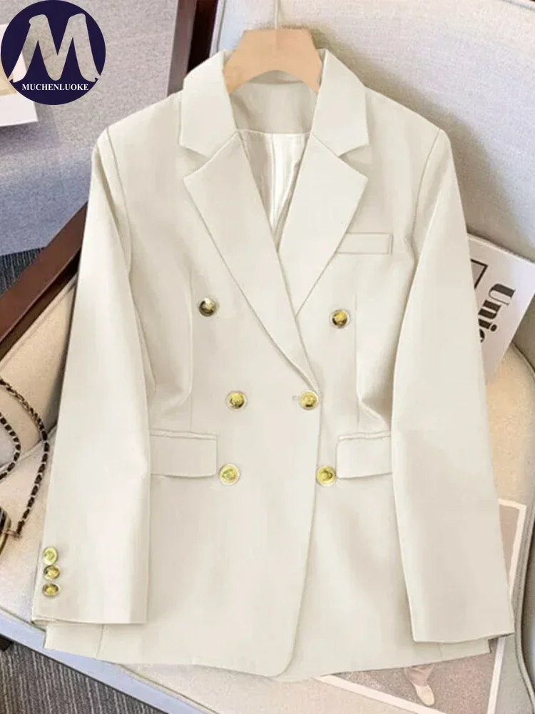 

Офисный блейзер Slim Fit для женщин, повседневные пальто, элитные свободные женские пиджаки, корейская мода, весна-осень, новинка 2024 г.