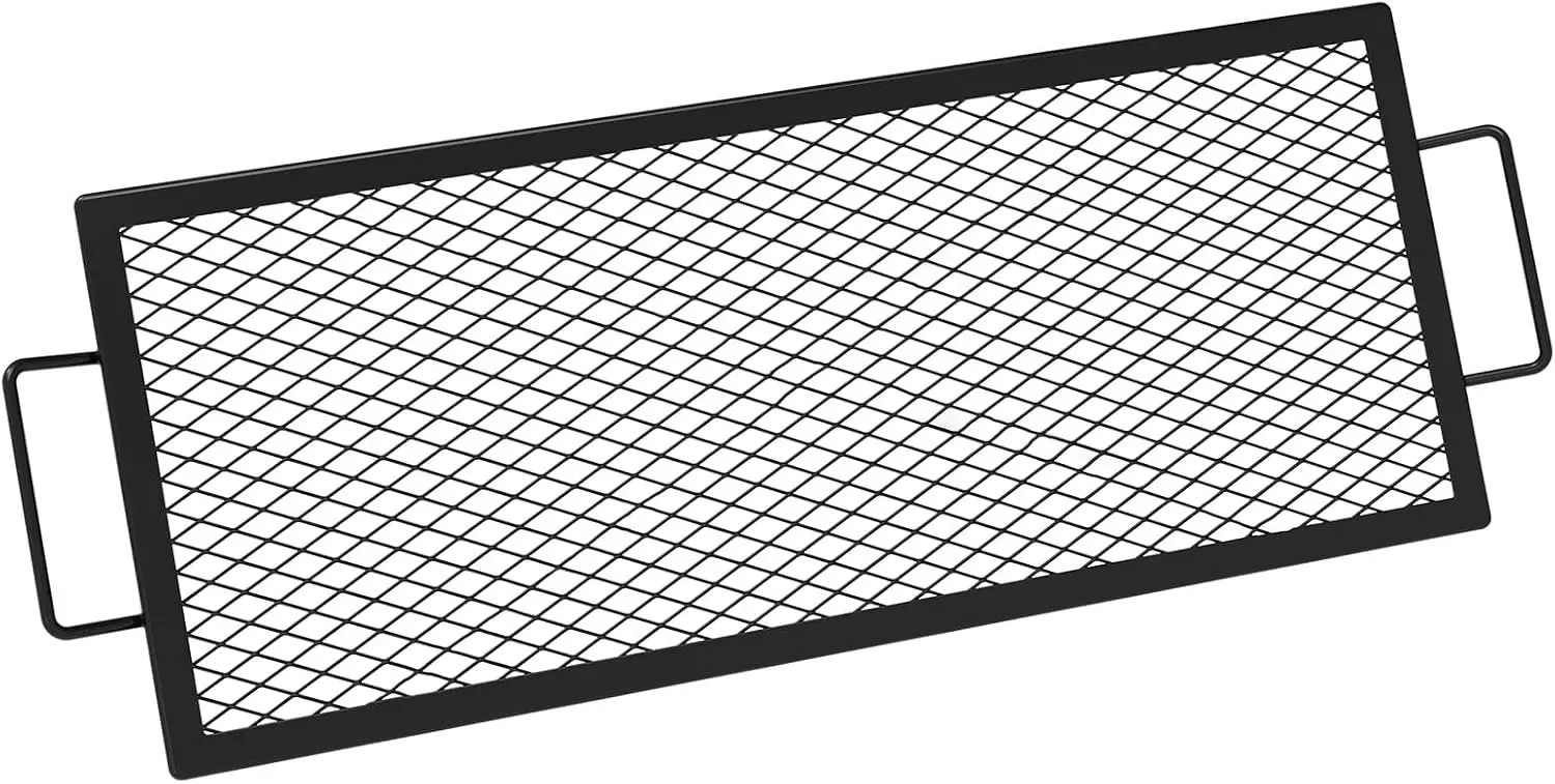 X-Marks Pattern Rectangular Fire Pit Cooking Grate, Heavy-Duty Outdoor Grill Grate